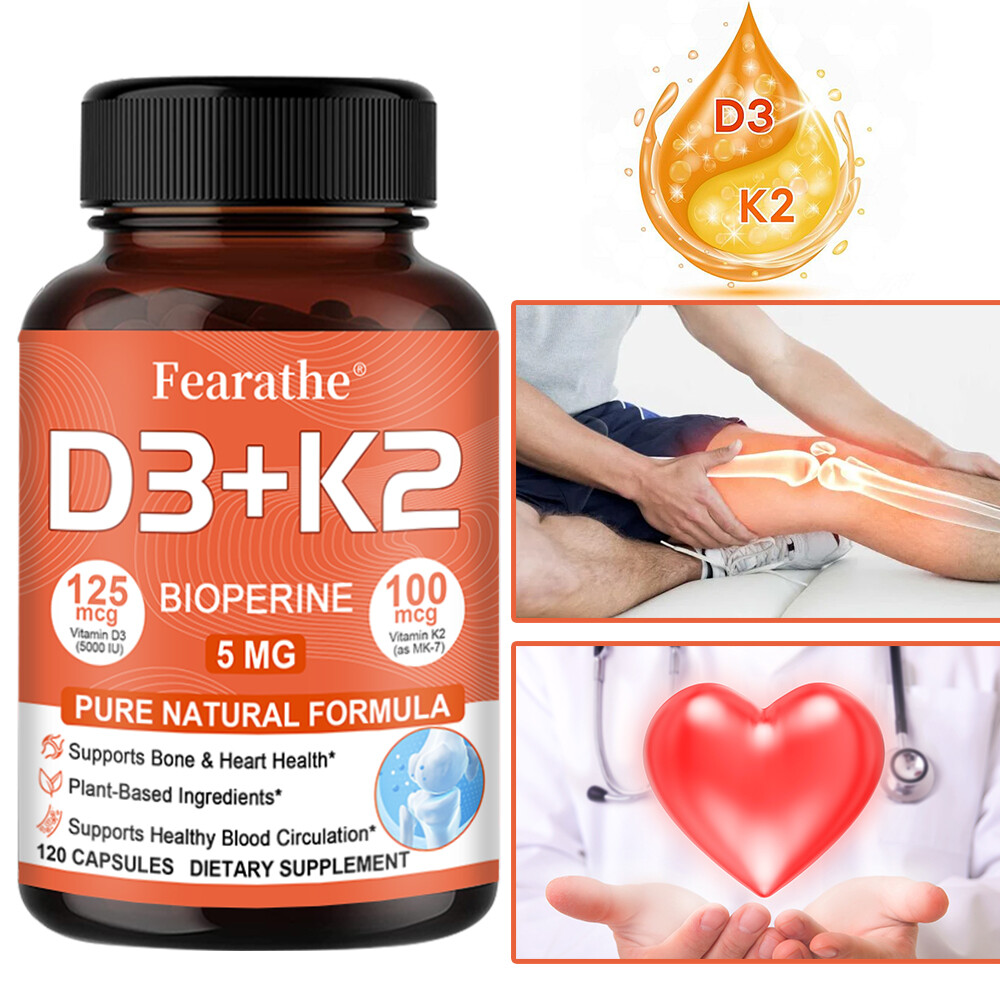 Vitamin D3 5000 IU Vitamin K2 (Menaquinone-7) 100 Mcg, Vitamin D and K Capsules