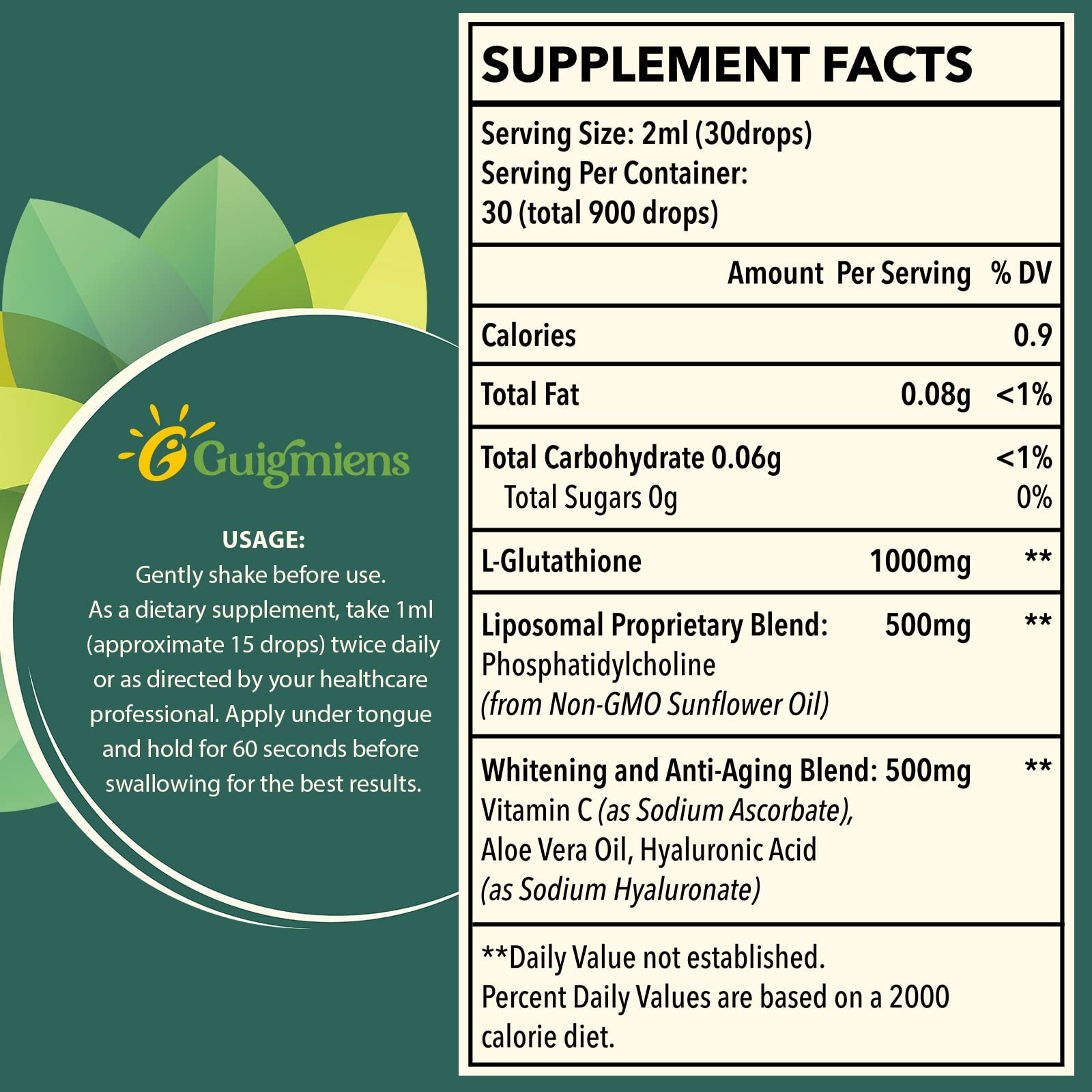 Liposomal Glutathione 1500 MG, Superior Absorption, 2.02 Fl Oz (Pack of 1)