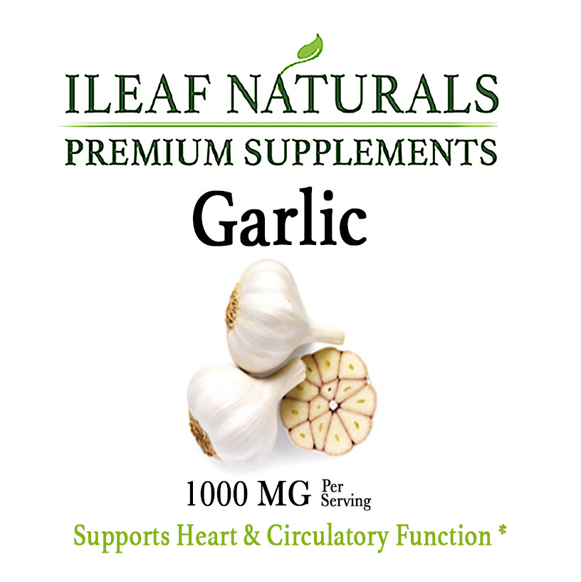 iLeafNaturals Garlic Capsules Heart & Blood Pressure Support – 1000 MG