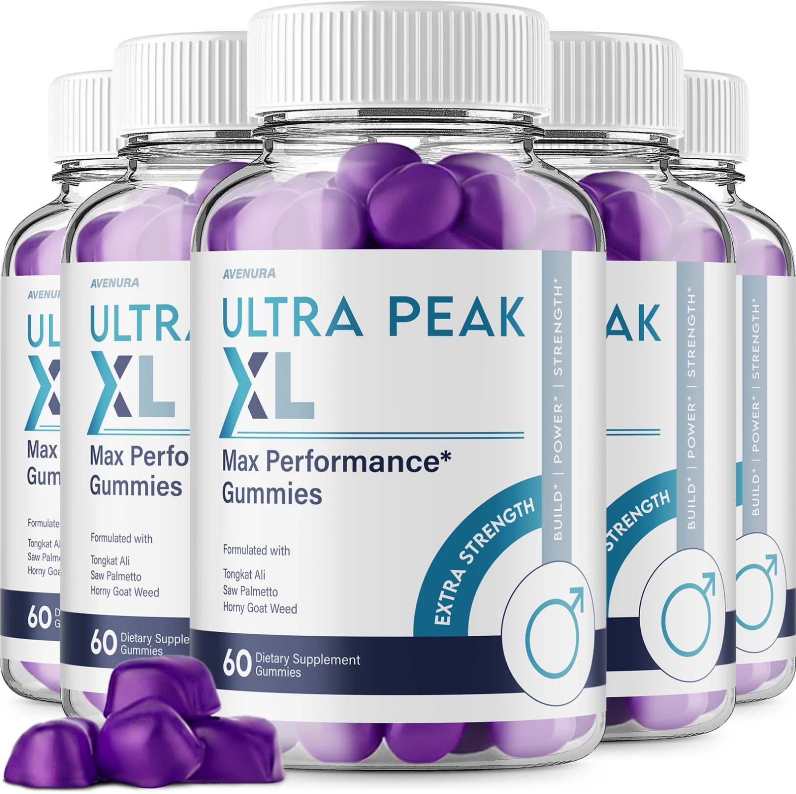 (5 Pack) Ultra Peak XL Gummies for Men – Gummy Natural Blend for Overall Support