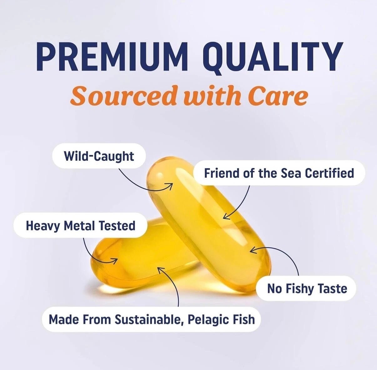 Wild Caught Omega-3 Fish Oil – 120 Softgels | High-Potency EPA & DHA for Heart,