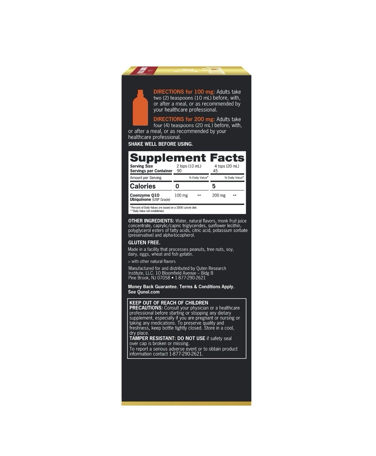 Qunol Liquid CoQ10 100mg 90 Servings 30.4 fl oz Orange Pineapple Flavor EXP 4/28