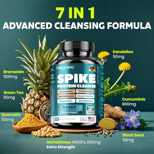 Spike Support – Nattokinase 20,000 FU/g, Bromelain 500mg & 60 Count (Pack of 1)