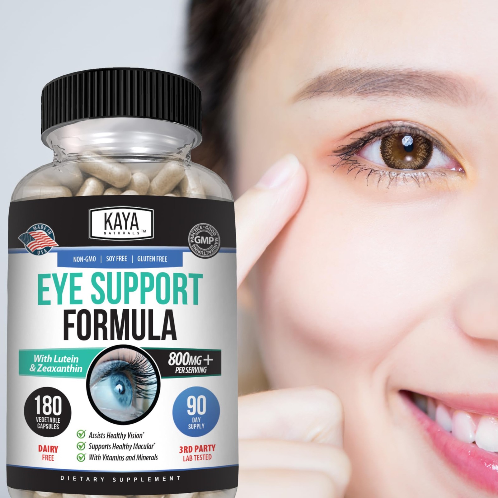 Kaya Naturals Eye Health Supplement – Lutein & 180 Count (Pack of 1)