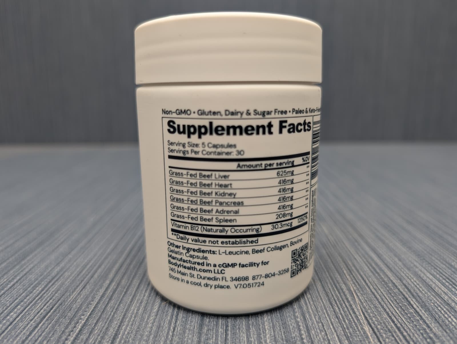150 Caps x BodyHealth Organ+ Grass-Fed Beef Organ Supplement Liver Heart Kidney