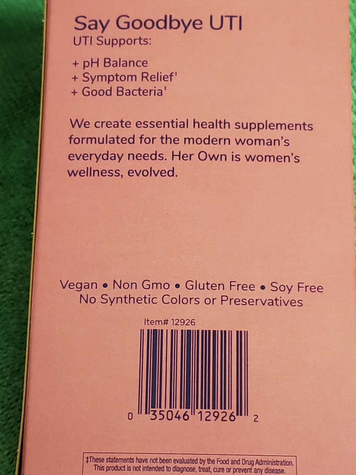 HER OWN – UTI Relieve & Restore – 30 Servings / 30 Veggie Tablets – Exp 11/2026