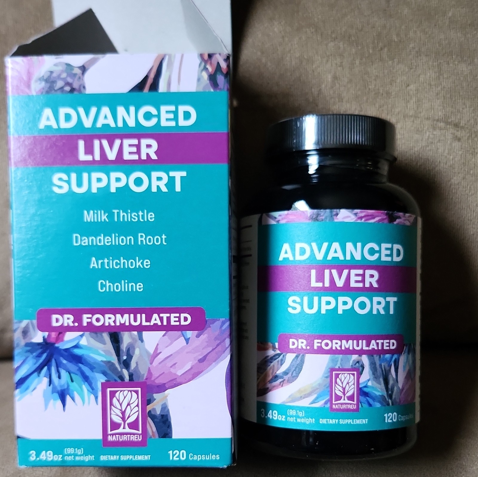 NATURTREU Advanced Liver Support Milk Thistle + Choline Vegan 120 Capsules