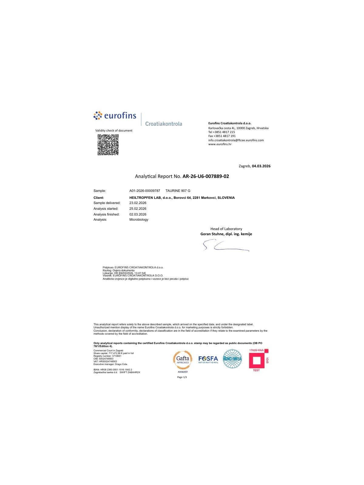 Taurine Powder 907g