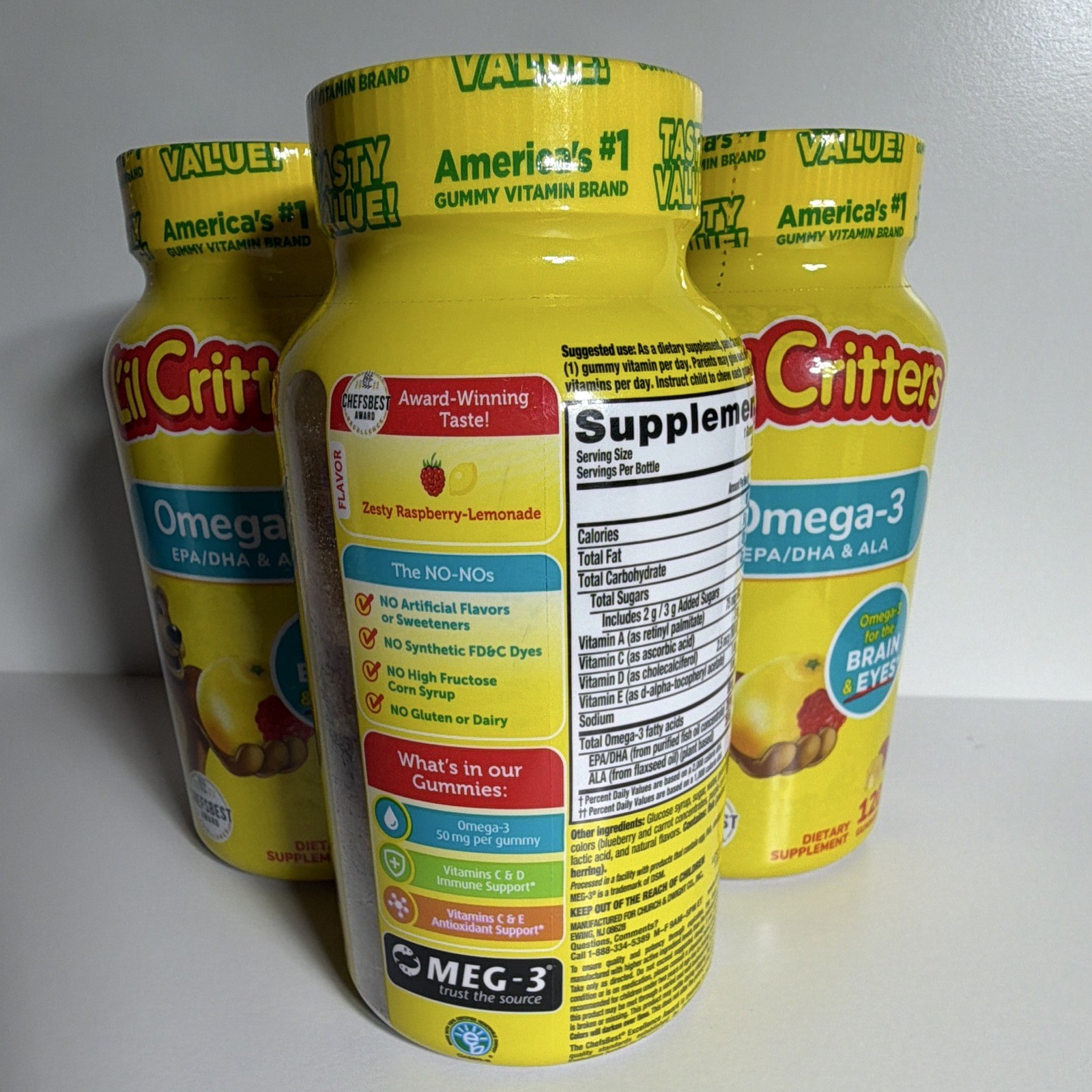L’il Critters Omega-3 EPA/DHA & ALA Gummies 120ct- 3 pack