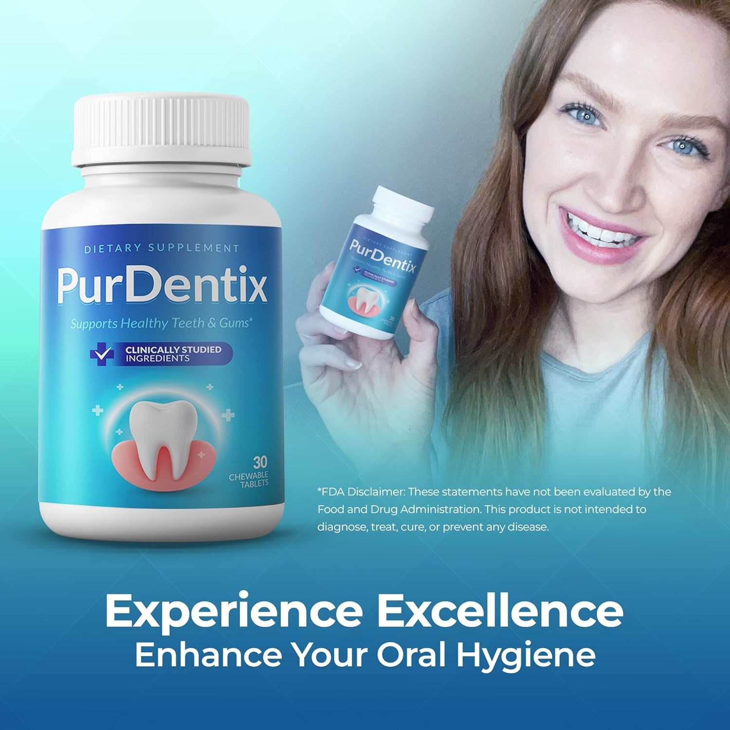 Teeth Gums Support 30 Tablets Oral Health Probiotic Supplement 4-Strain Formula