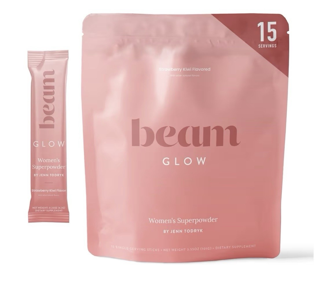 beam Glow Women’s Superpowder Strawberry Kiwi 15 Sticks Hormone Wellness