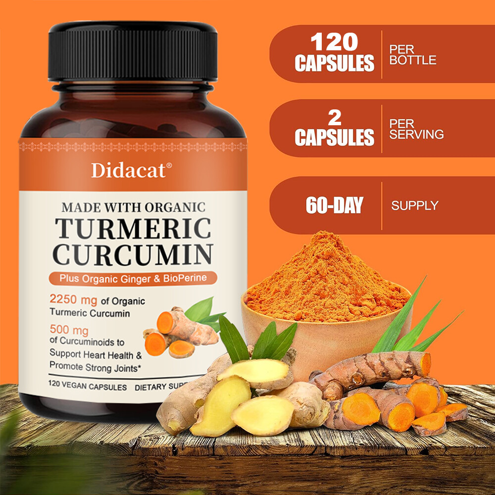 Turmeric Curcumin 2250mg Herbal Extract 95% Curcuminoids with Black Pepper