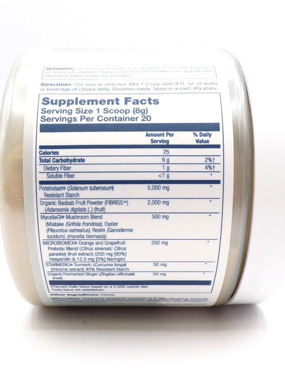 Solaray Microbiome Prebiotic Powder 5.64 Oz, 20 servings