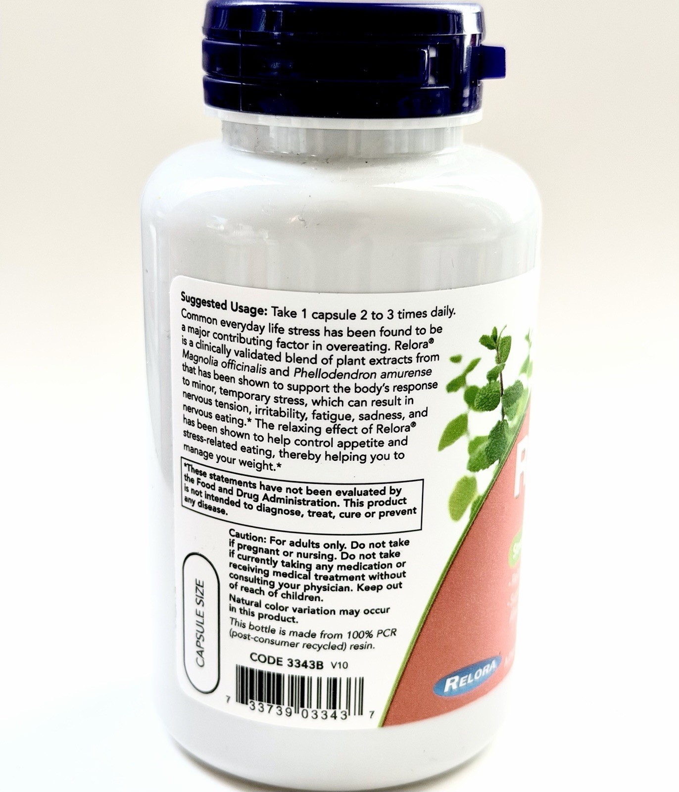NOW Relora 300mg Stress & Appetite Control Vegan Non-GMO 120 EXP 07/2027