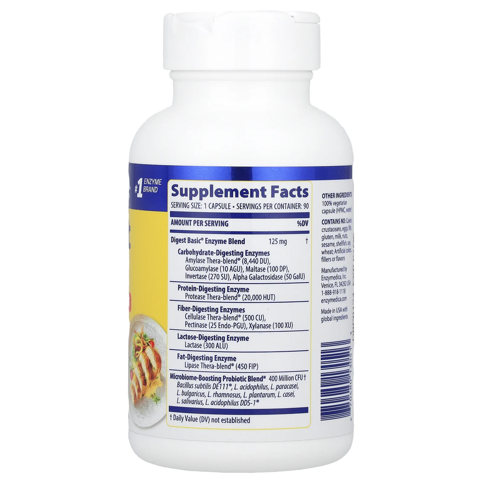 2 X Enzymedica, Digest Basic® + Probiotics, 90 Capsules