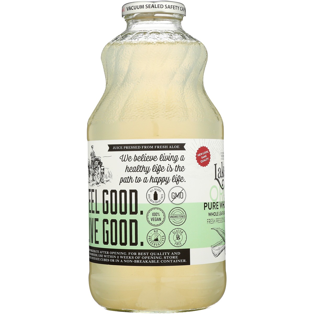 Organic Lakewood Pure Whole Leaf Aloe Juice Lemon 32 Fl Oz 1 Pack