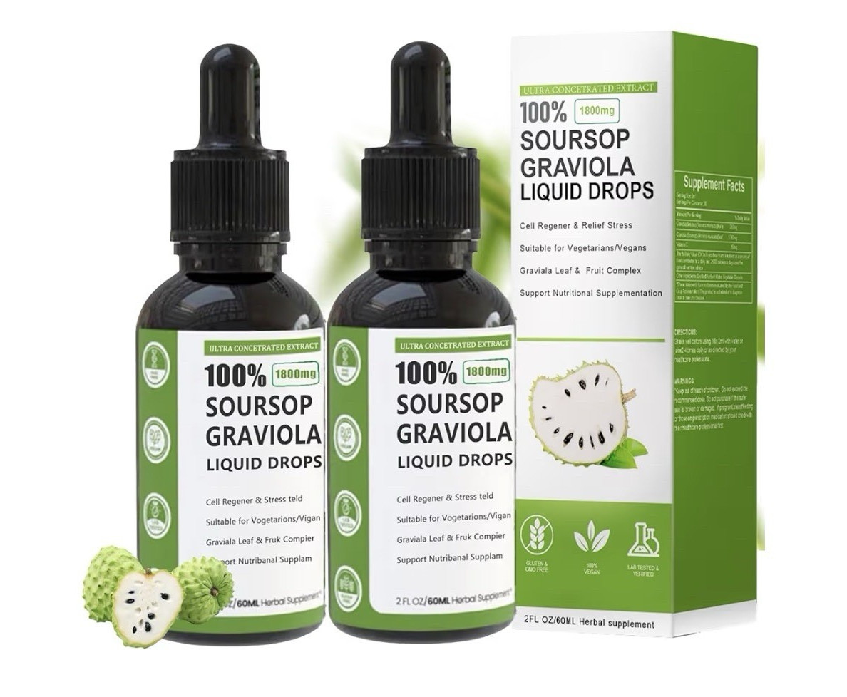 Soursop Graviola Liquid Drops 2 fl oz Vegan Gluten-Free Immune Support