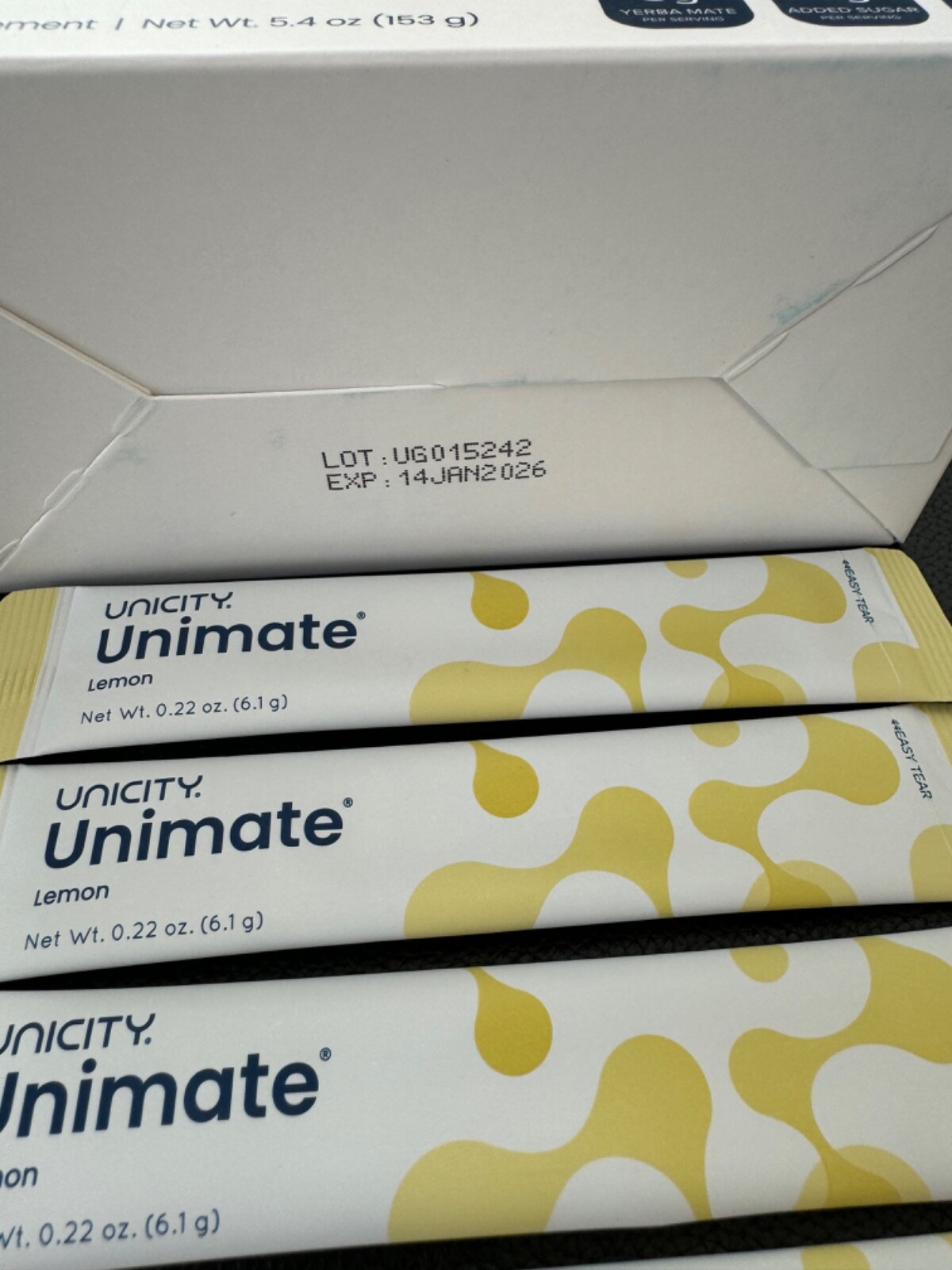 Unicity Unimate Diet Instant Beverage Mix Lemon 7 Packets – Exp 2026