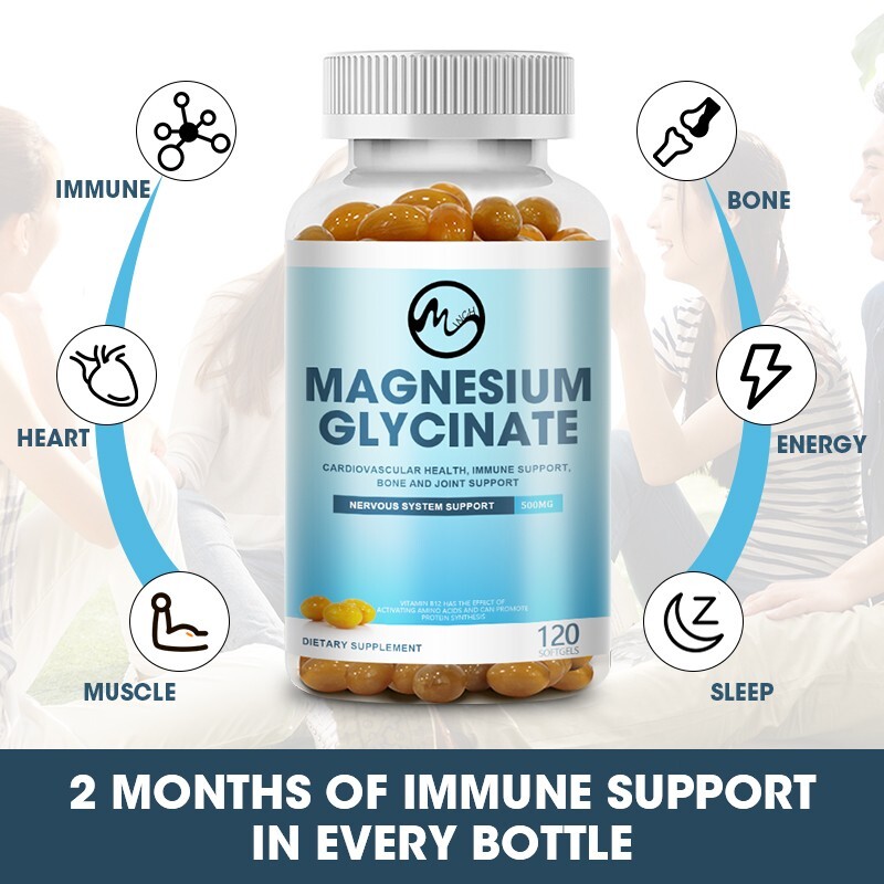 500MG Magnesium Glycinate High Absorption,Improved Sleep,Stress & Anxiety Relief