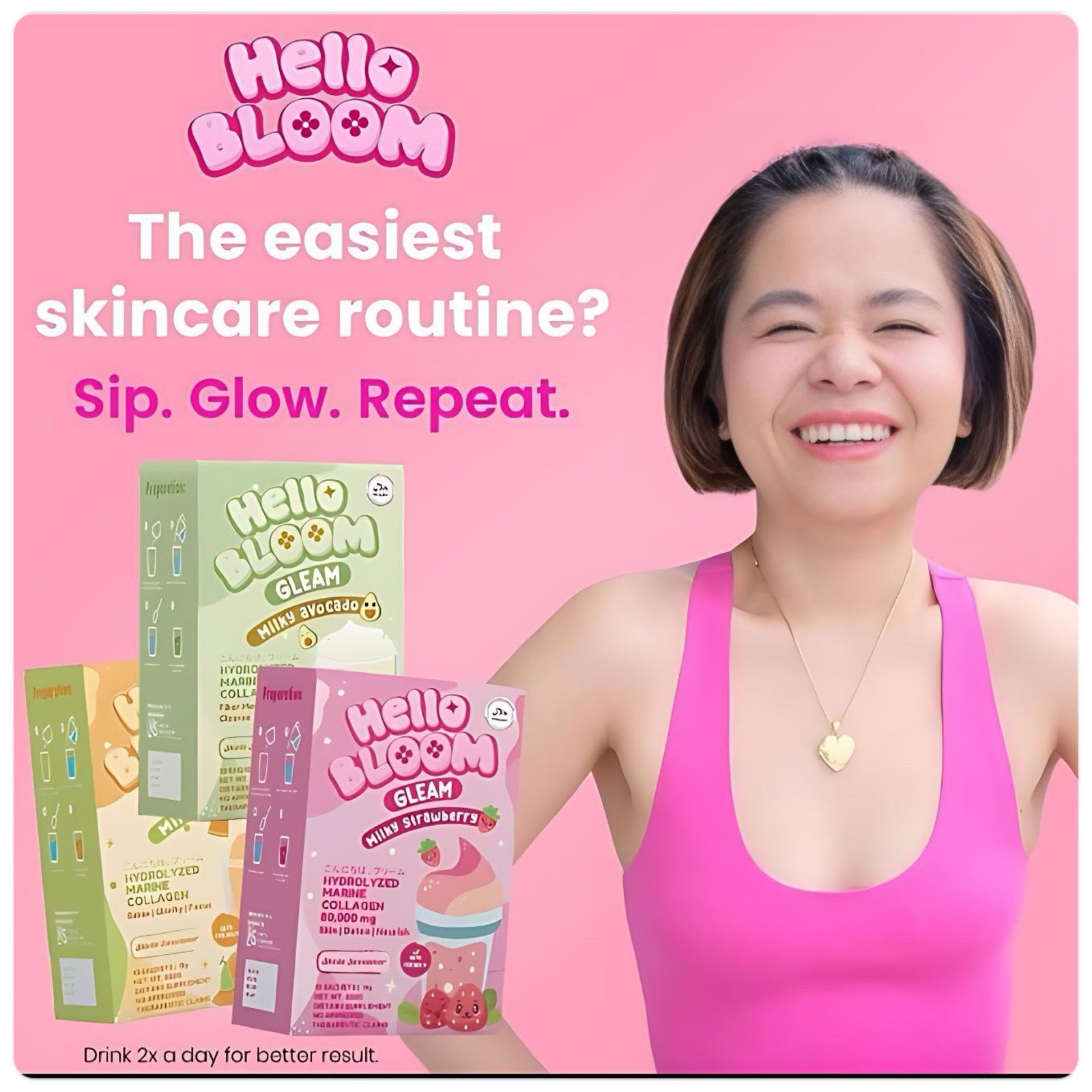 Hello Bloom GLAM Lychee Iced Tea Stem Cell Powder Drinks (10 Sachets)