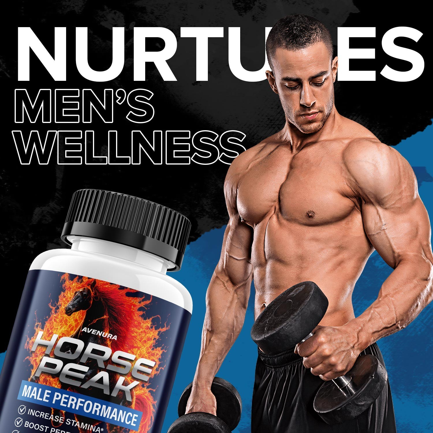 (2 Pack) Horse Peak for Men Capsules – HorsePeak Advanced Formula Natural Blend