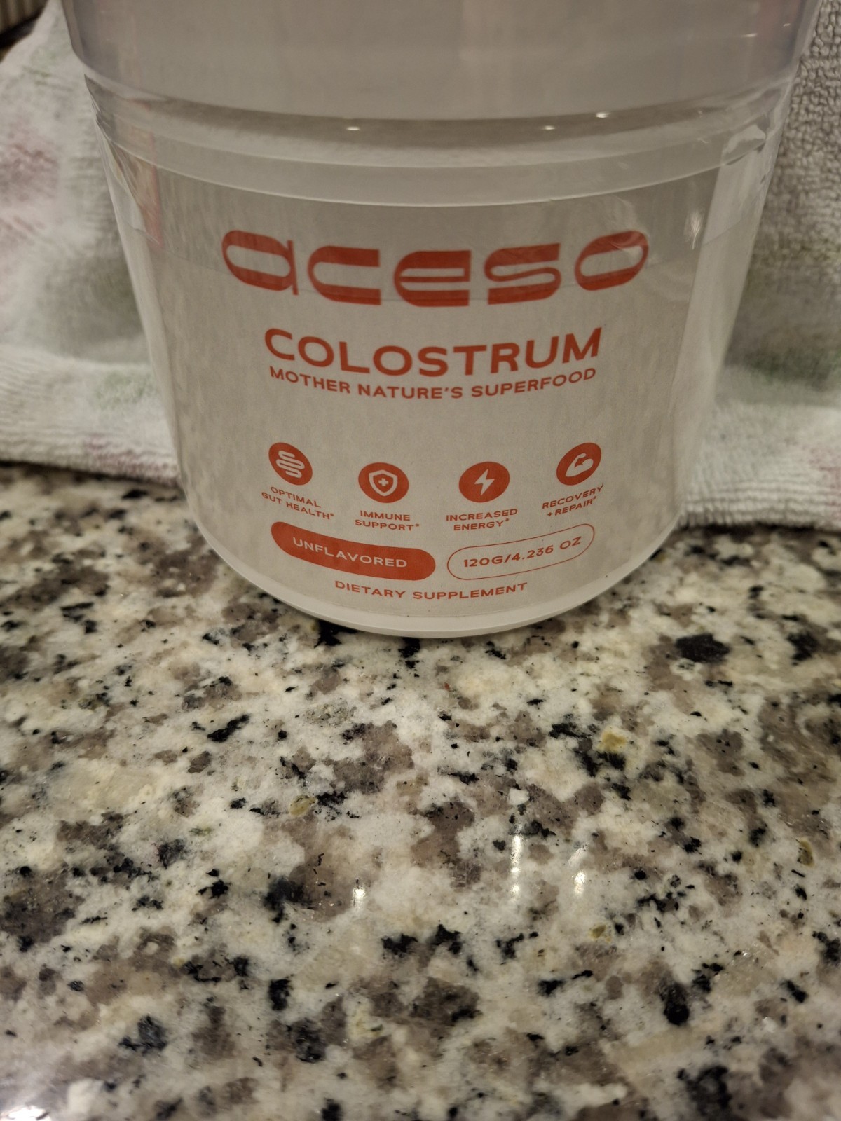 Aceso Bovine Colostrum Powder Immune Support Unflavored 120g rBST-Free