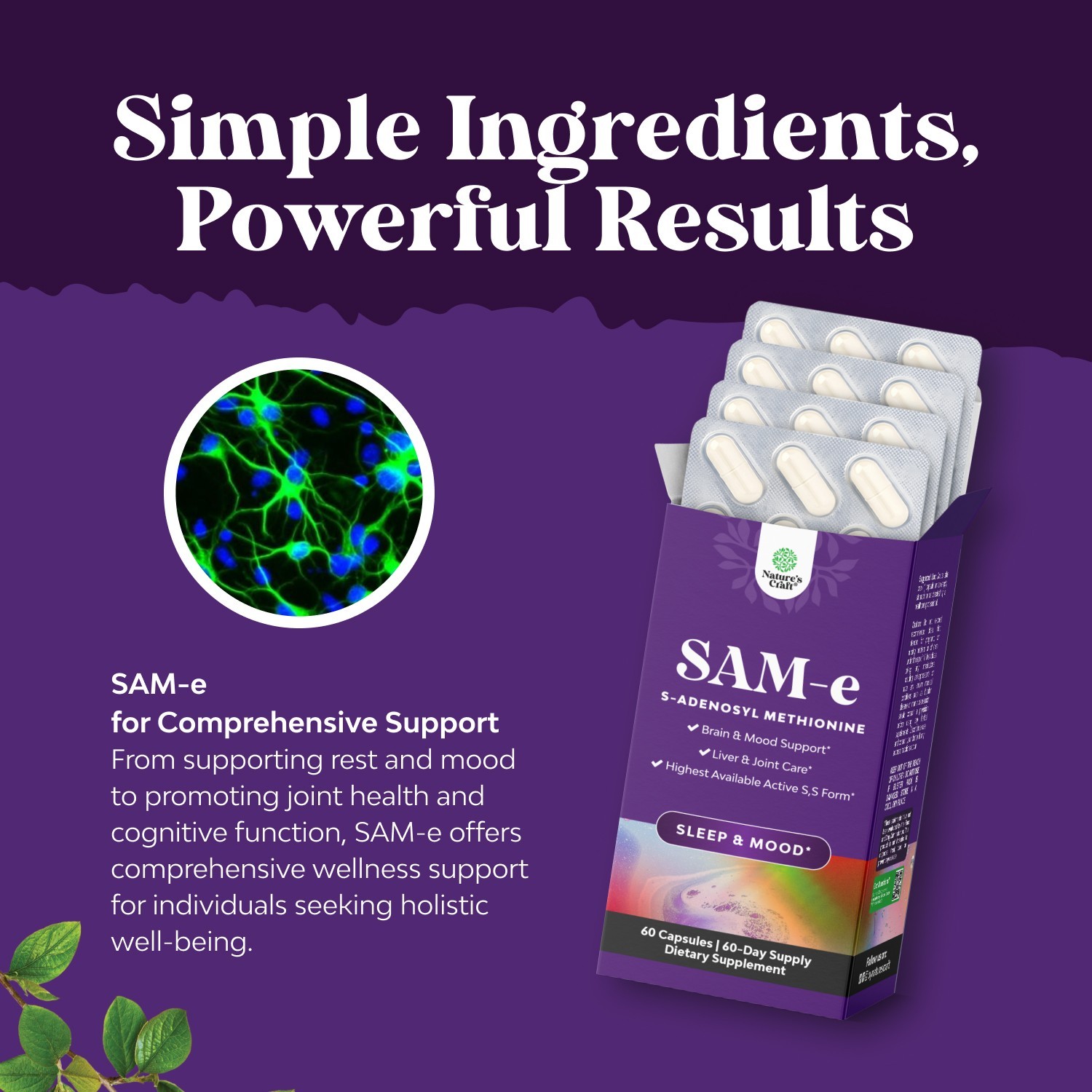 Sam-E 200mg Mood Support Supplement – S-Adenosyl Methionine Sam-E Supplement
