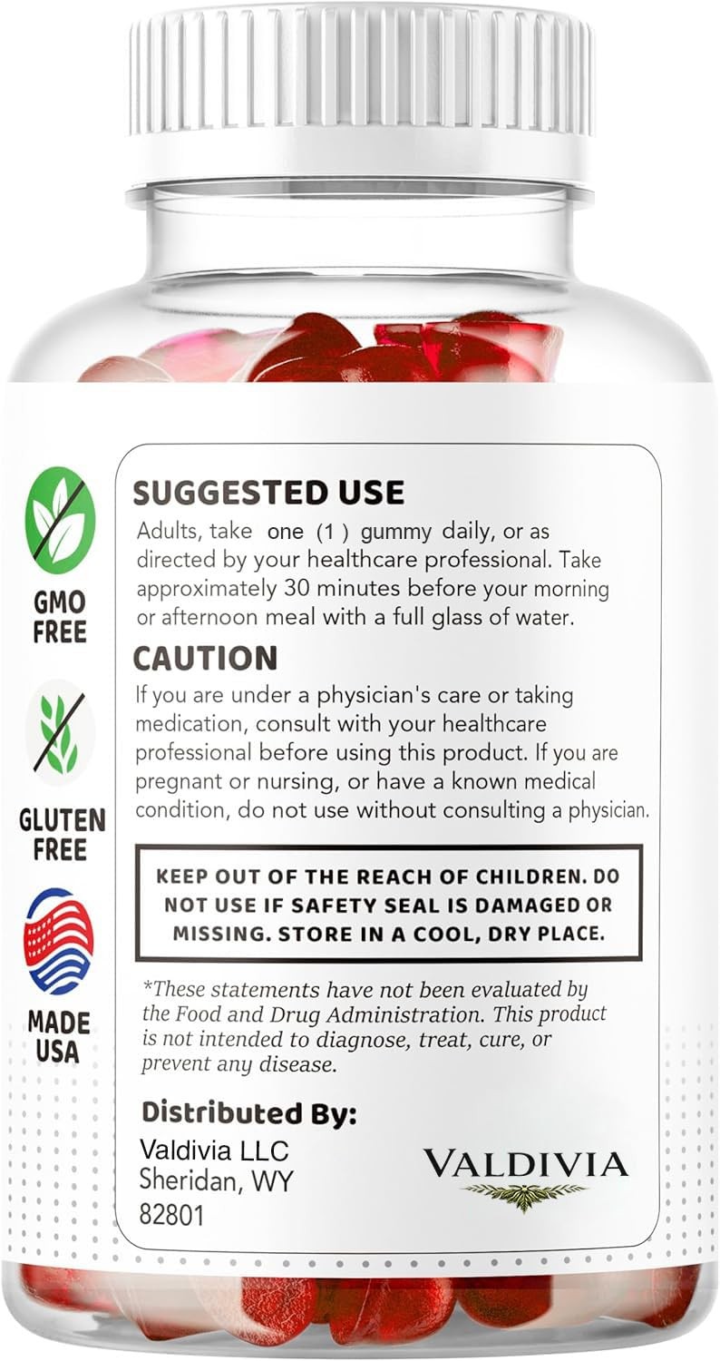 Valdivia Vital Grow XL 30 Gummies Men’s Health Supplement Made in USA Male