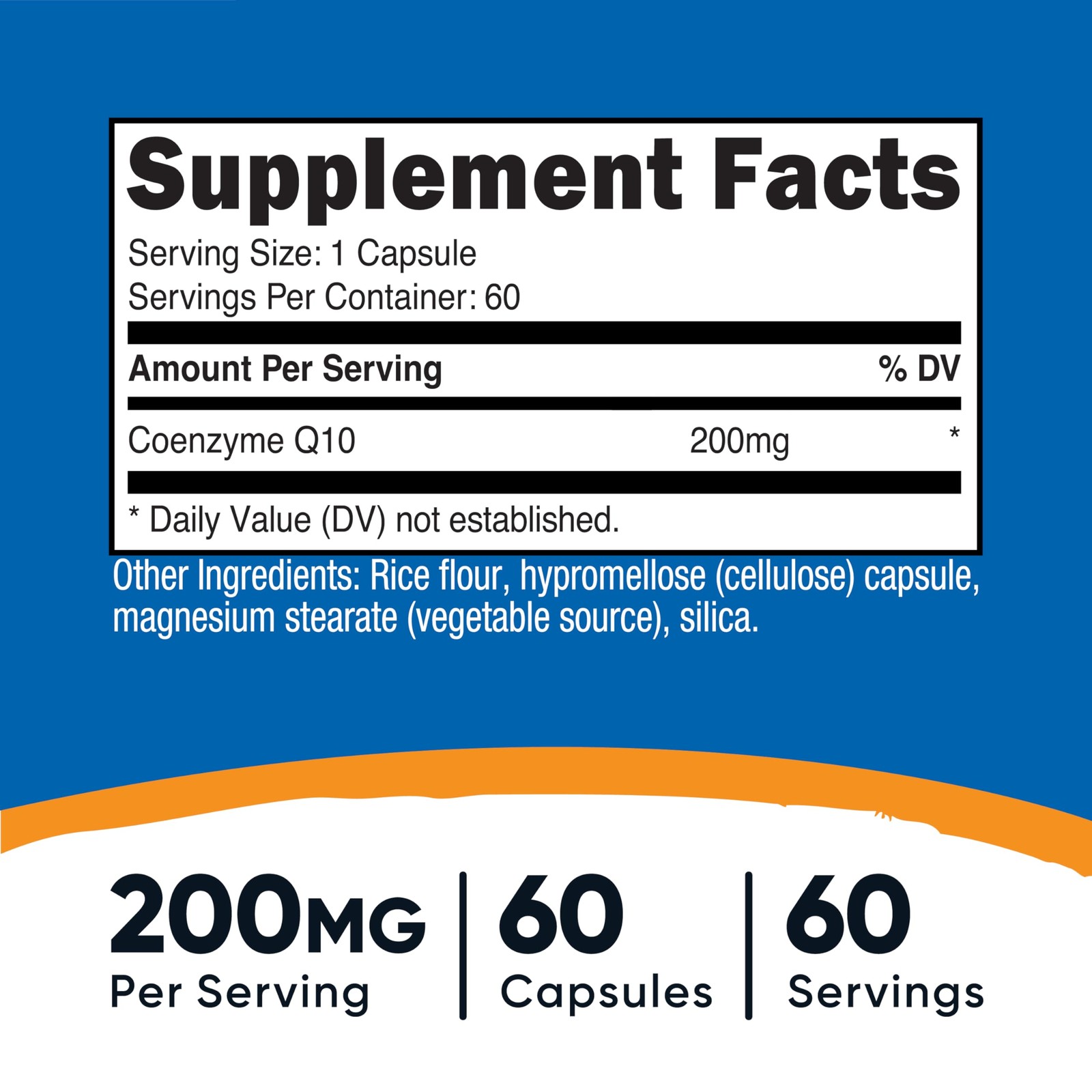Nutricost CoQ10 200mg, 60 Vegetarian Capsules, 60 1 Count (Pack of 60), Red