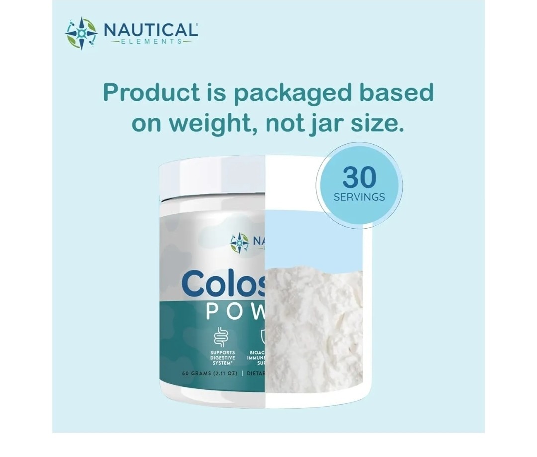 2 PACKS Pure Colostrum Powder 120g 40% IgG Unflvrd(60Servings)Nautical Elements