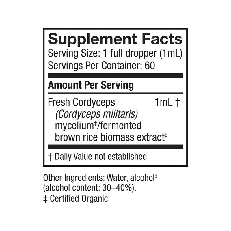 Fungi Perfecti Host Defense Cordyceps Extract 2 Oz Organic Energy Support