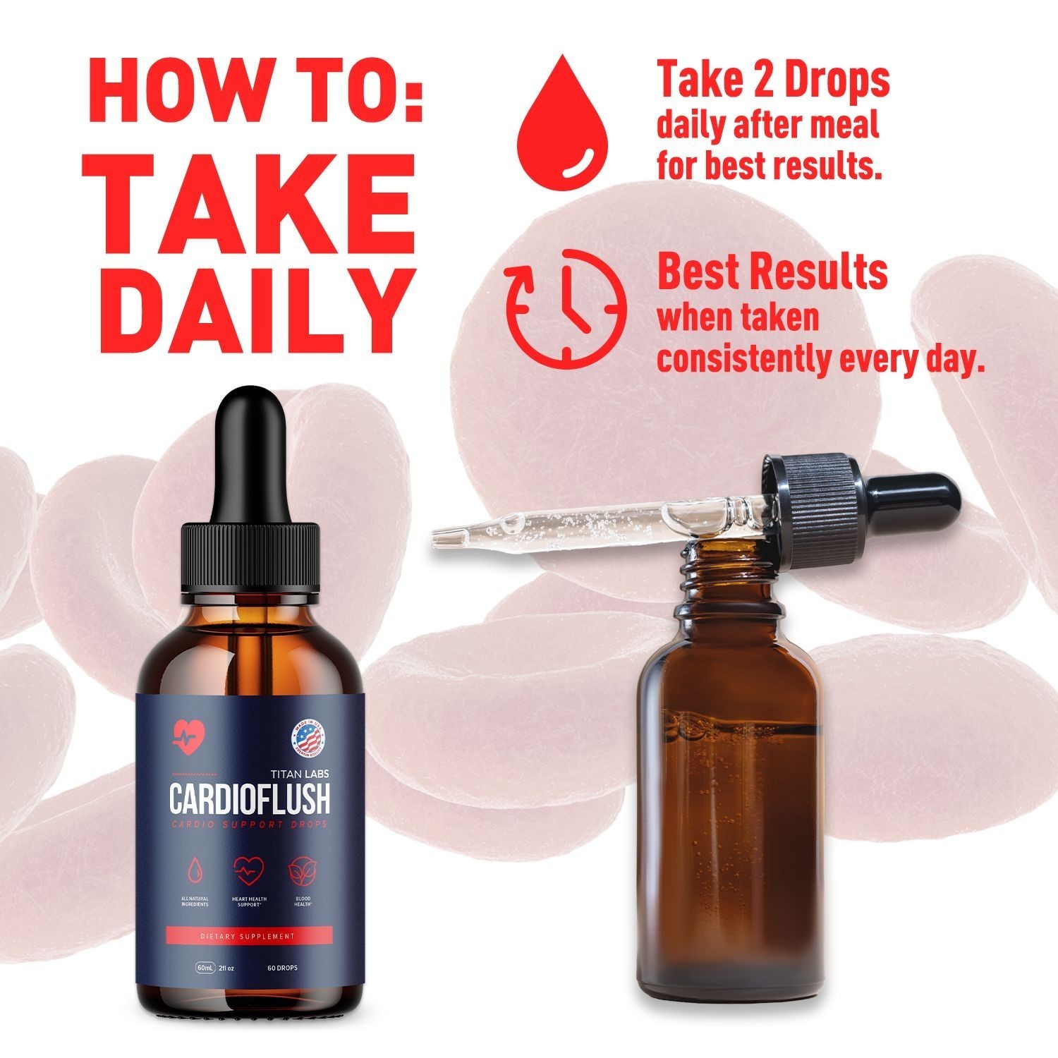 (1 Pack) Cardioflush Blood Health Support Drops Cardio Flush Vitamin 30 Servings