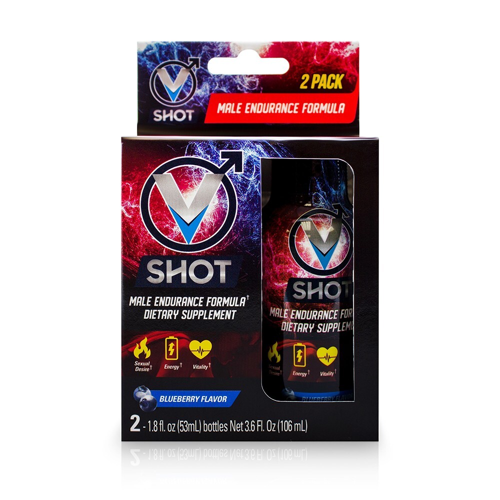 V Shot Male Endurance (2 Bottles per Box) Strength Booster Supplement 2 Pack