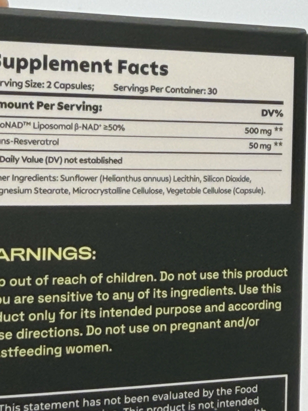 Cata-Kor NAD+ Advanced Liposomal NAD+ + Trans-Resveratrol 500mg Capsules 60 Ct