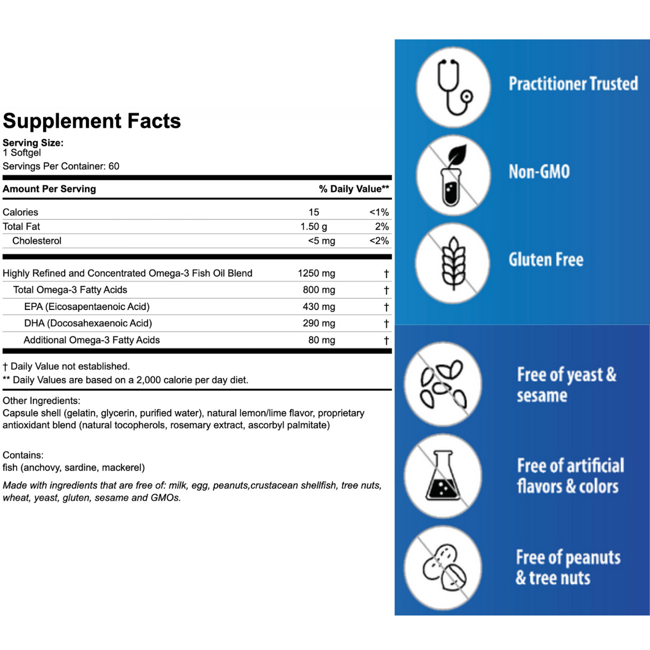 Nutra RTG Omega-3 Triglyceride Fish Oil for Heart, Brain & Joint Support