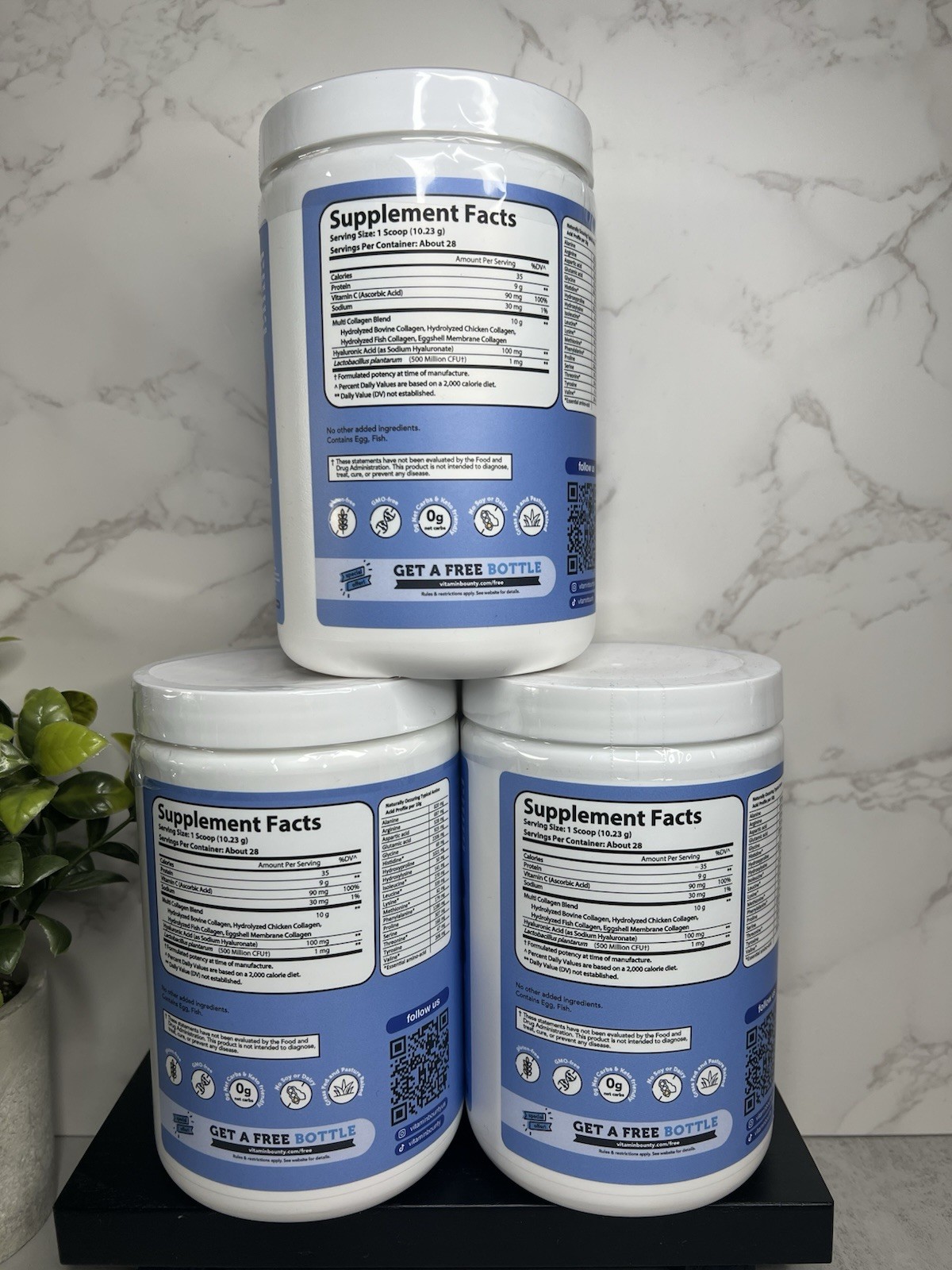 vitamin bounty Multi Collagen Complex+ Powder 3 Pack, Unflavored Exp 09/28
