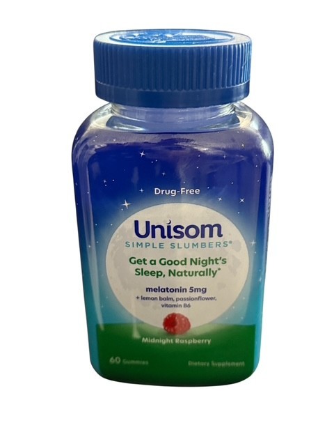Unisom Simple Slumbers Midnight Raspberry 60 Gummies Sealed 5mg Melatonin 7/2026