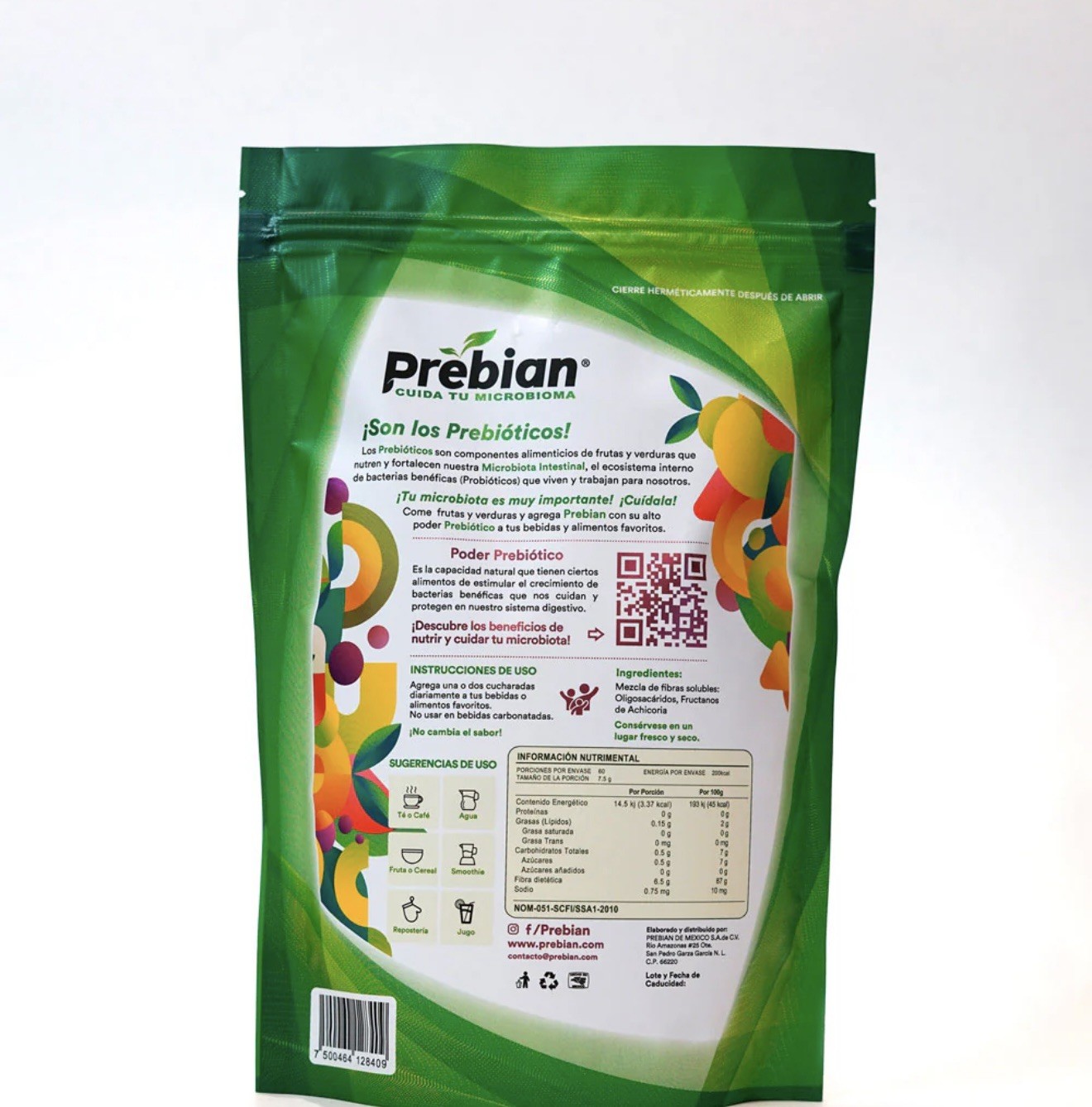 Prebian Prebiotic/Prebiotico Powder 150g-Gut Health & Microbiome Support