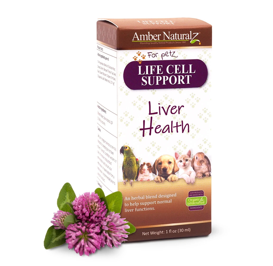 Amber Naturalz Life Cell Support – 1 oz – New/Sealed Bottle (Box is Damaged)