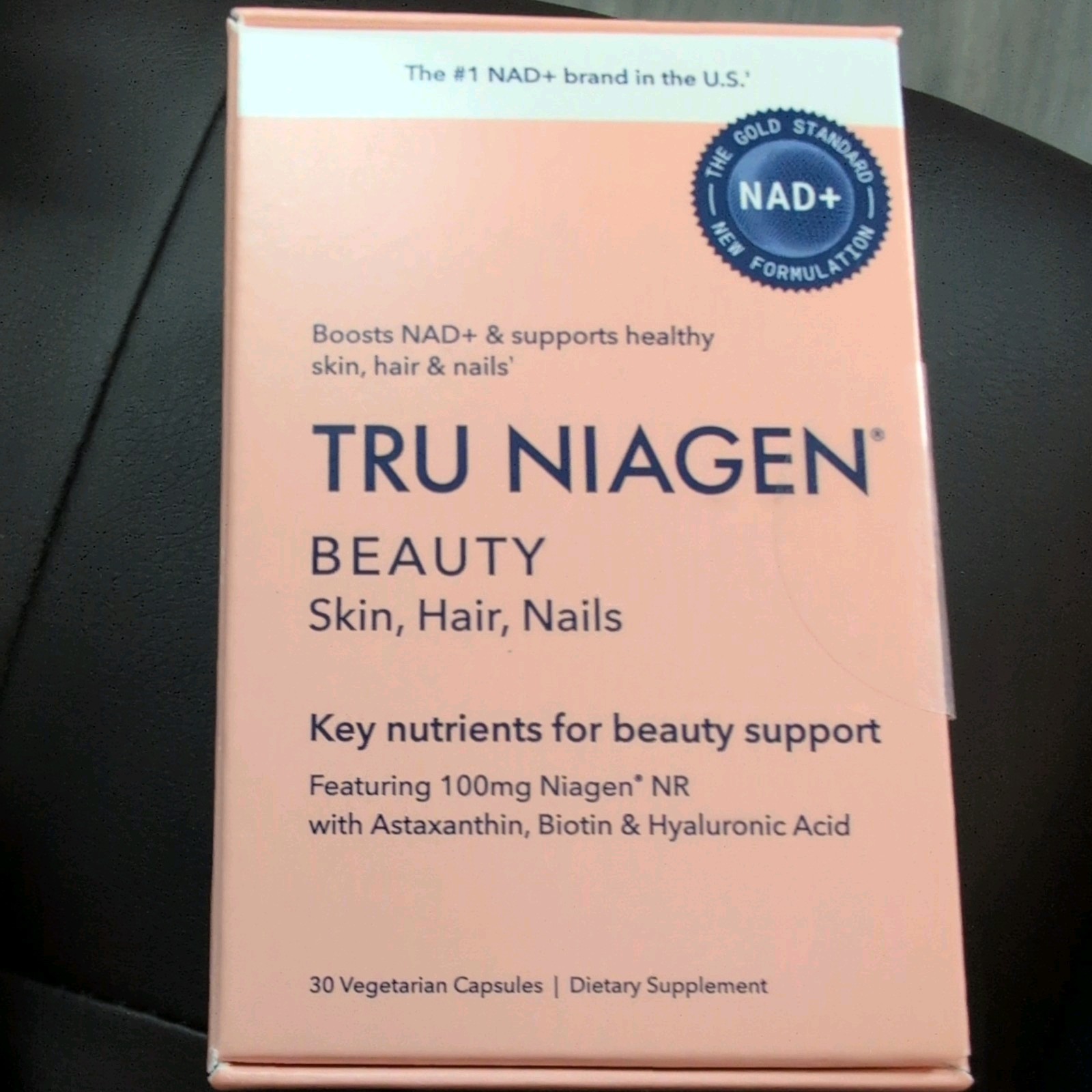 Tru Niagen Beauty Hair Skin Nails 100mg Vegetarian Gluten-Free 30 Capsules