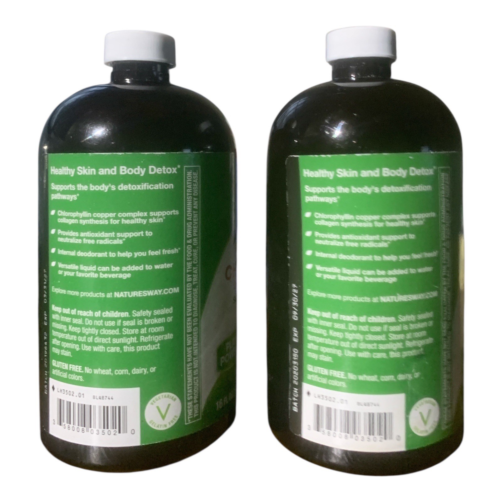 Nature’s Way Chlorofresh Liquid Chlorophyll 16 oz Unflavored 2 Pack EXP 2027