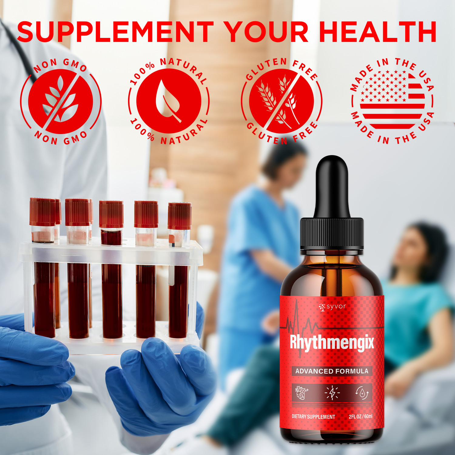 (5 Pack) Rhythmengix Blood Support Drops Advanced Vitamin Supplement 150 Serving