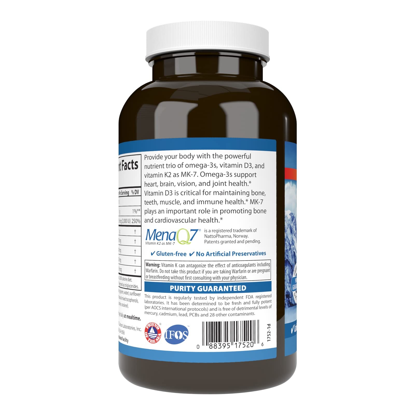 Carlson – Elite Omega-3 Plus D K 700 Mg Omega-3S D3 K2 Function Bone Health