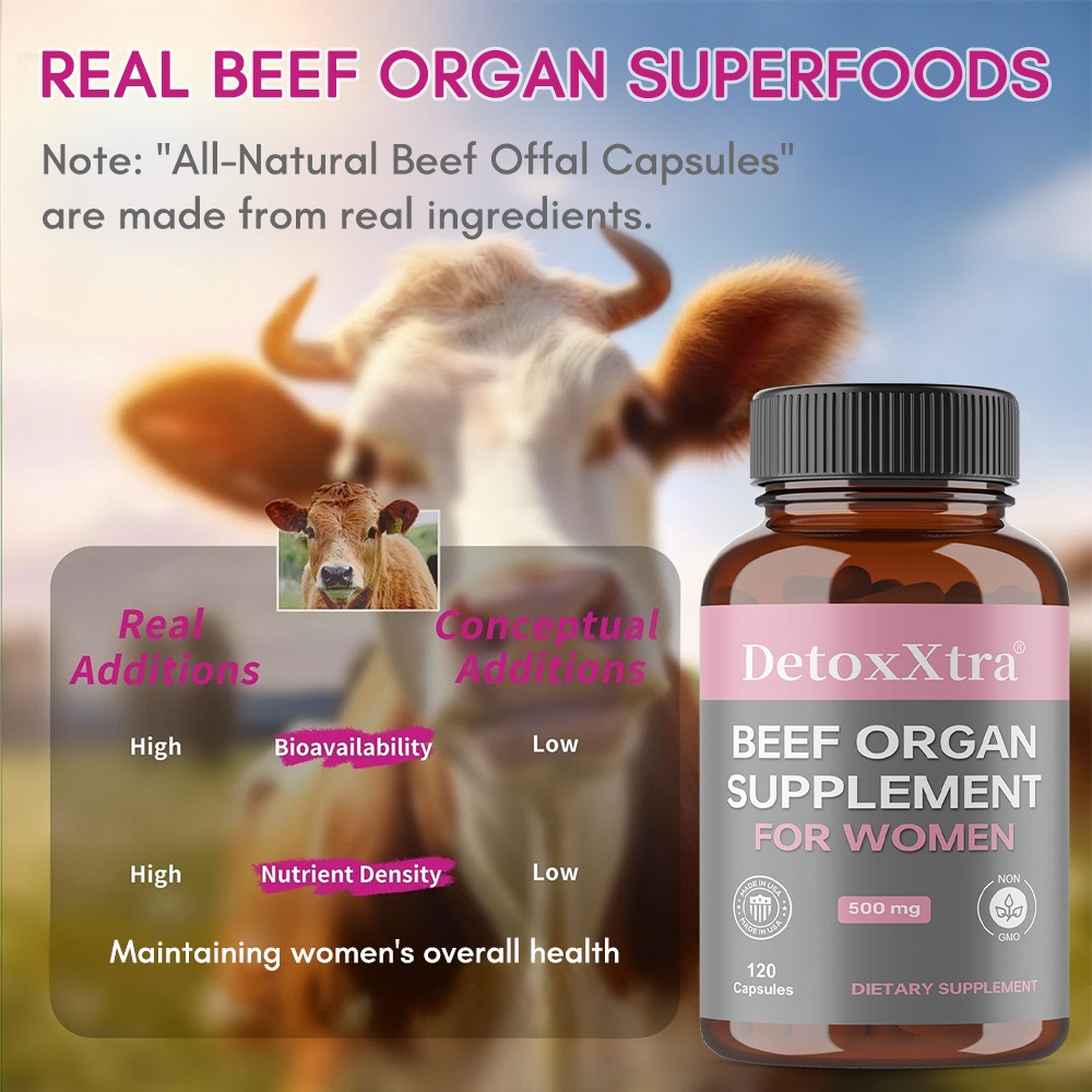 Grass-Fed Beef Organ Supplement for Women – Liver & Overall Health 30~120 Caps