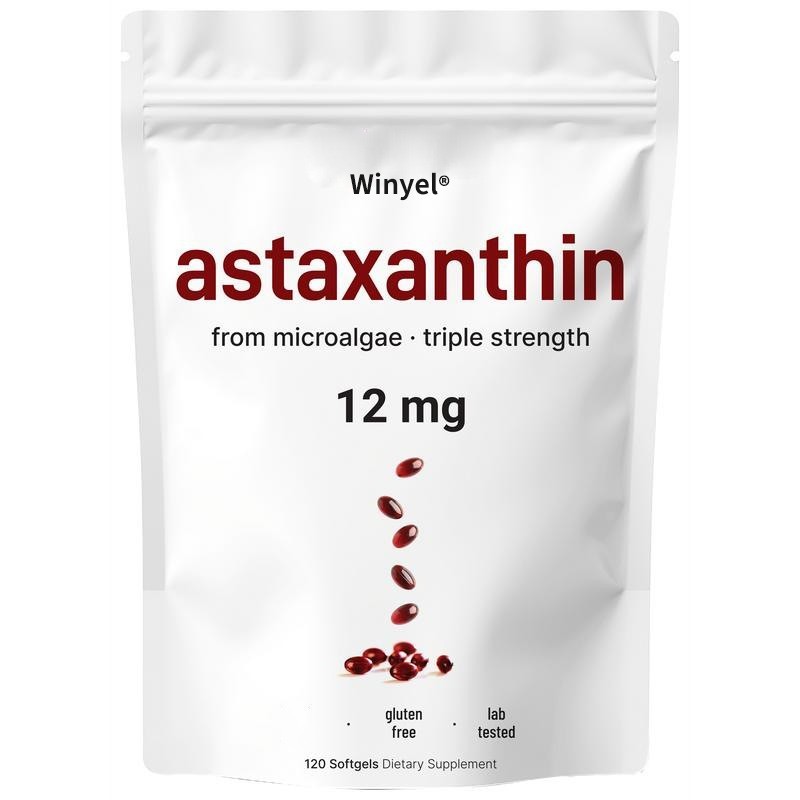 Astaxanthin 12mg with MCT Oil, 120 Softgels, 4 Month Supply | Premium Astaxanthi