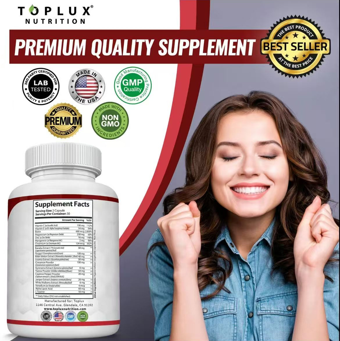 Blood Sugar Complex-A Blend of20 Essential Vitamins& Minerals forOptimal Health