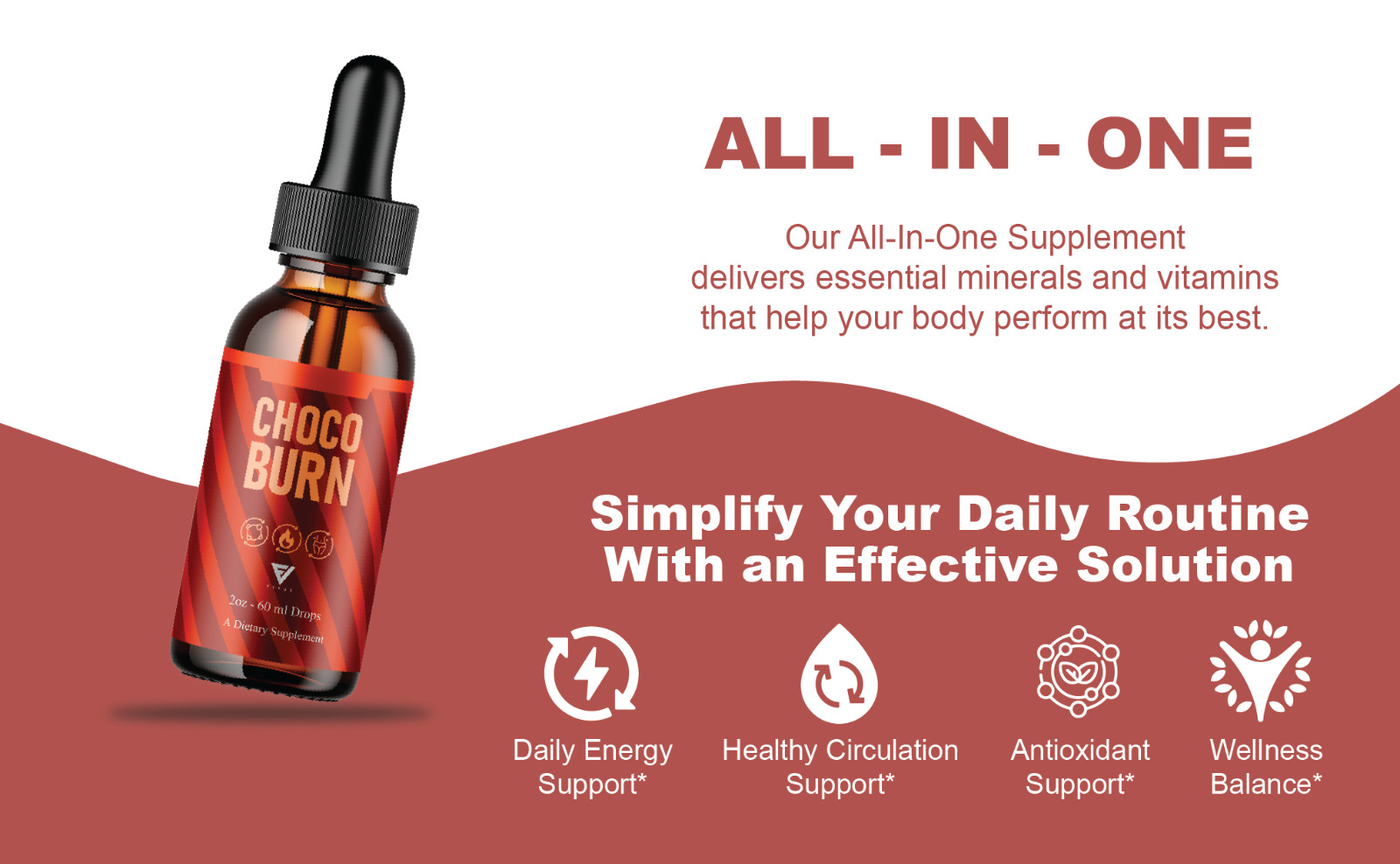 (5 Pack) Choco Burn Premium Weight Management Liquid Drop Supplement (10oz)