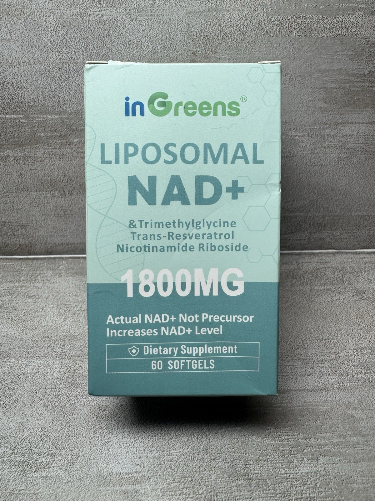 inGreens Liposomal NAD+ 1800mg Trimethylglycine 60 Softgels Exp 01/2027