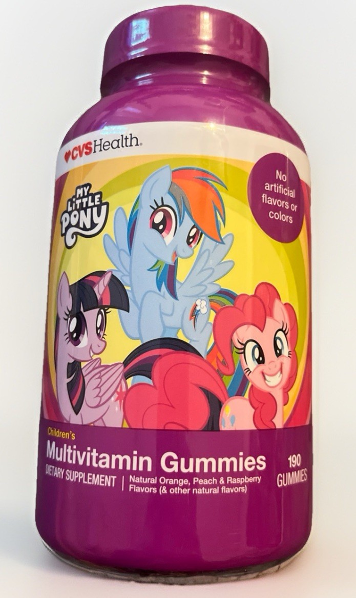 CVS My Little Pony Kids Multivitamin Fruit Gummies 190 Ct EXP 12/2026 Sealed
