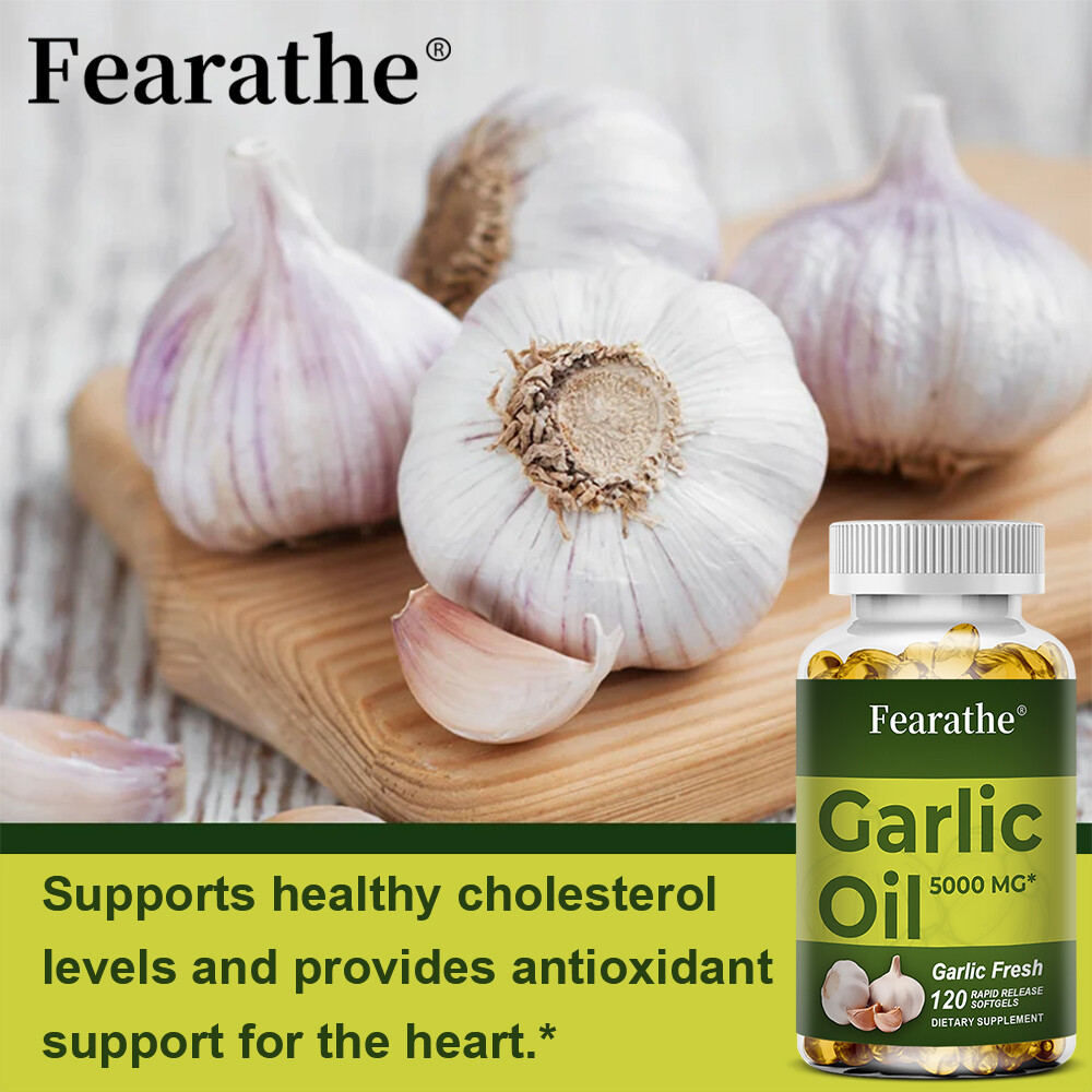 Natural Garlic Oil 30 To 120 Capsules Heart Health Support 5000mg